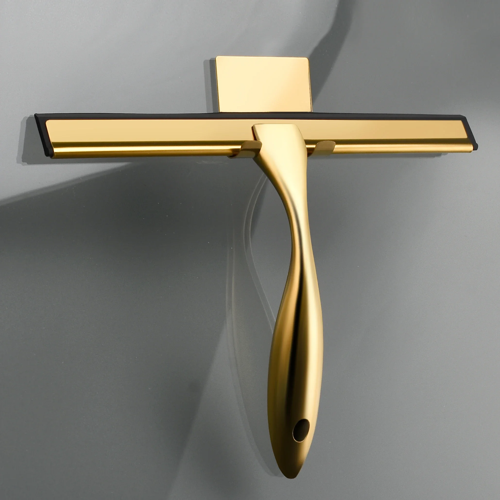 ไม้กวาดอาบน้ําไม้กวาดหุ้มยางสแตนเลสพร้อมตะขอห้องน้ําประตูห้องอาบน้ํากระจกกระเบื้องรถ Windows ทําความสะอาดห้องครัว 1