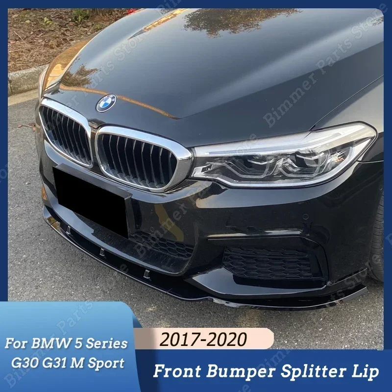 

For BMW G30 G31 M Sport Front Bumper Spoiler Splitter Lip Body Kit Diffuser Guard Gloss Black Accesories 2017 2018 2019 2020