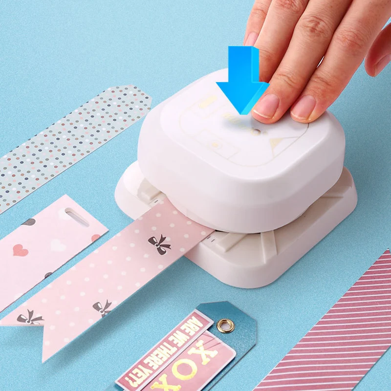 Fromthenon 다기능 태그 펀처 코너 라운더 커터 라벨 펀치, DIY 종이 카드 사진 카드 만들기 용품, 4 in 1