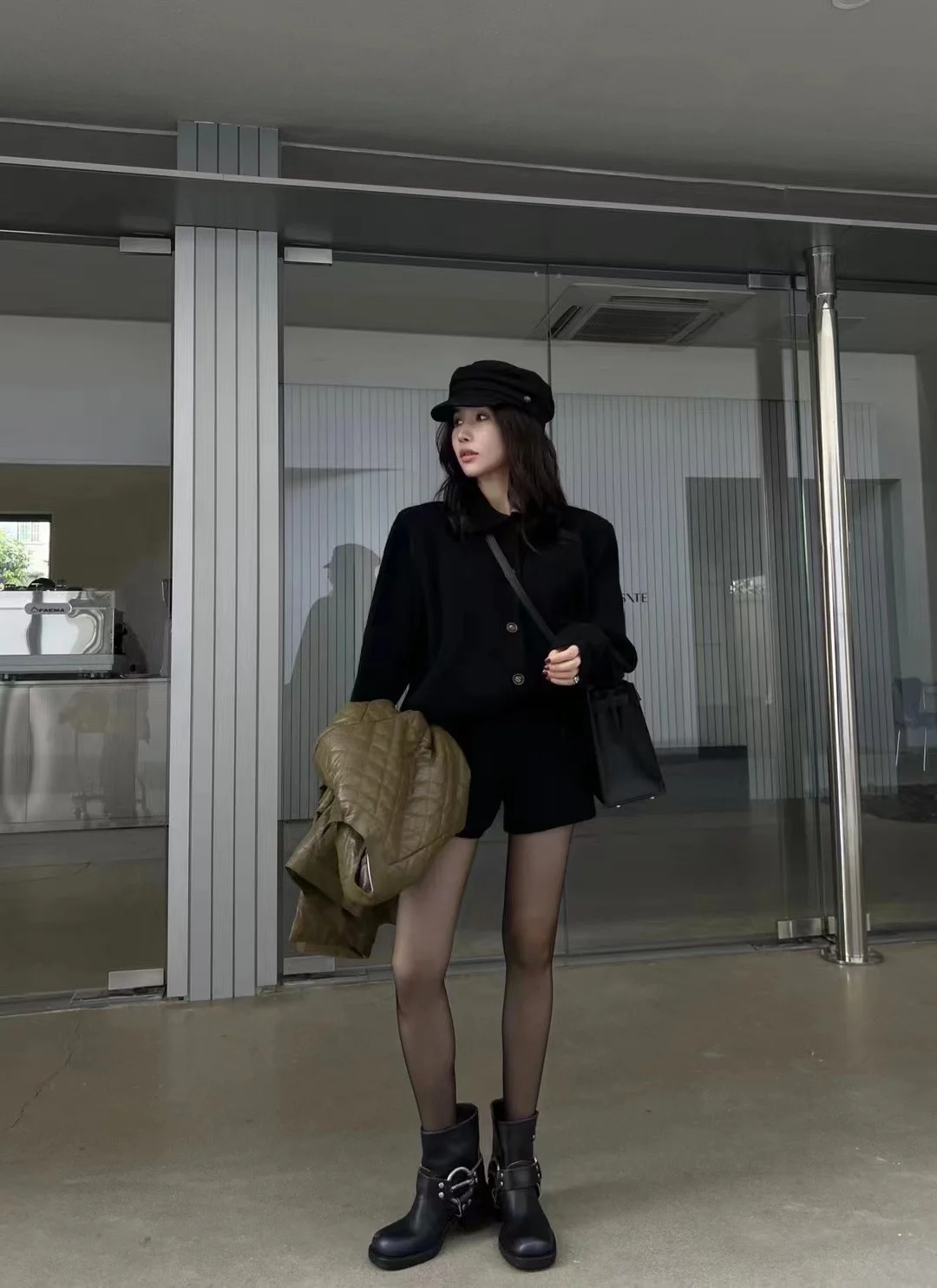 Autumn Winter New Two-piece Knitted Sets Single Breasted Sweater Top High Waist Shorts Korean Fashion Casual Outfits Solid Suit