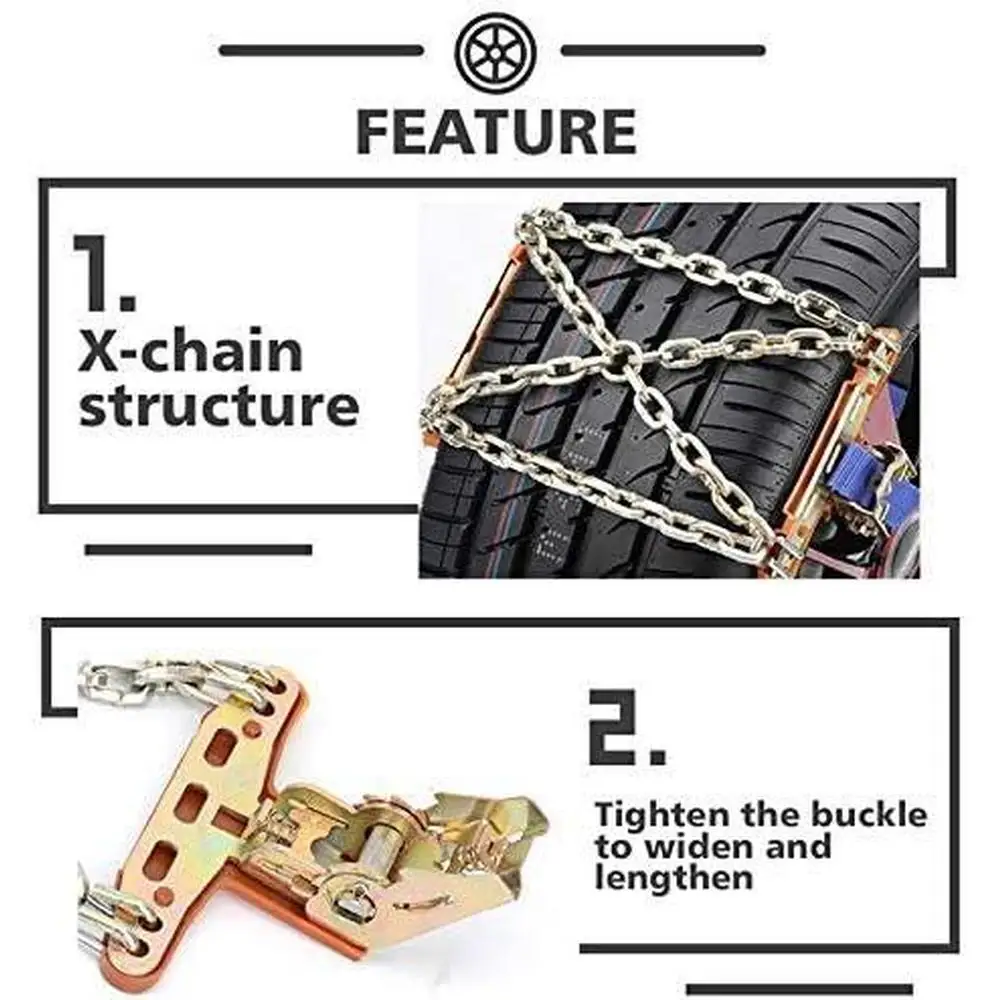 Universal Car Wheel Tire Snow Ice Chains Winter Anti-skid Chains for Ice Snow Mud Road Safe SUV Wheel