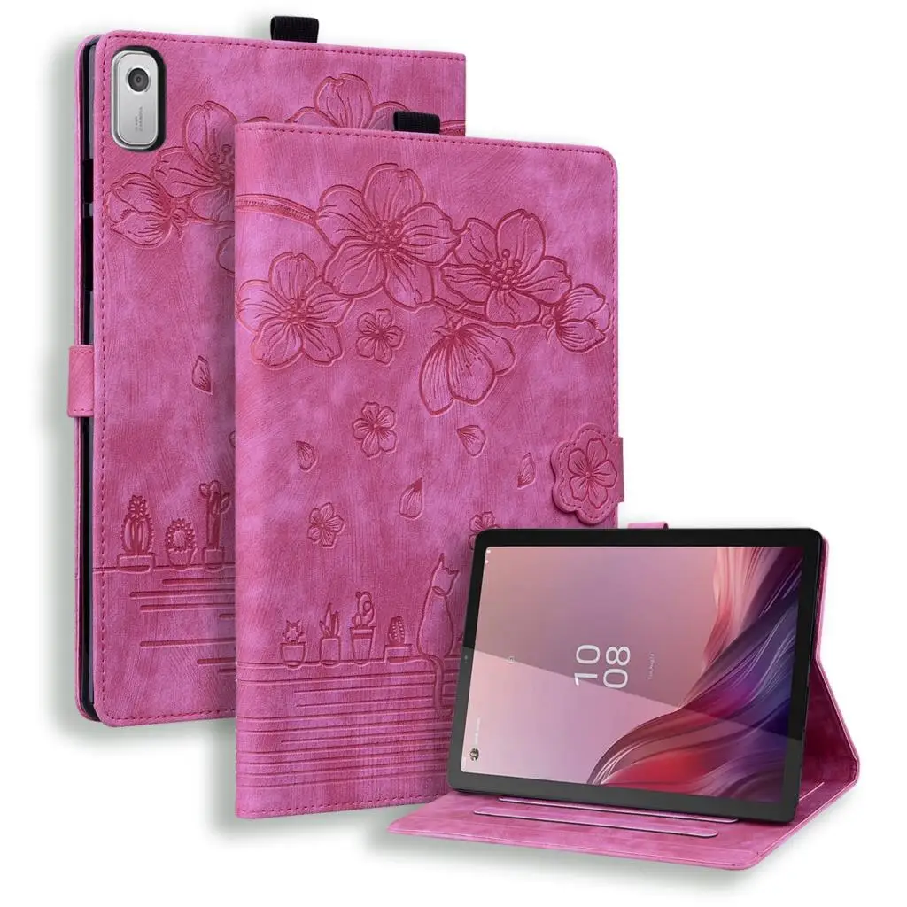 Per Lenovo Tab M9 2023 Cover Per Tablet Funda Per Lenovo Tab M9 Custodia 9.0 Pollici 2023 Tb-310Fu M9 Custodia In Pelle Con Stampa Floreale Di Gatto C