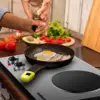 Burner, CUSIMAX 1800W Ceramic Electric Hot Plate for Cooking, Dual Control Infrared Cooktop, Portable Countertop Burner, 6