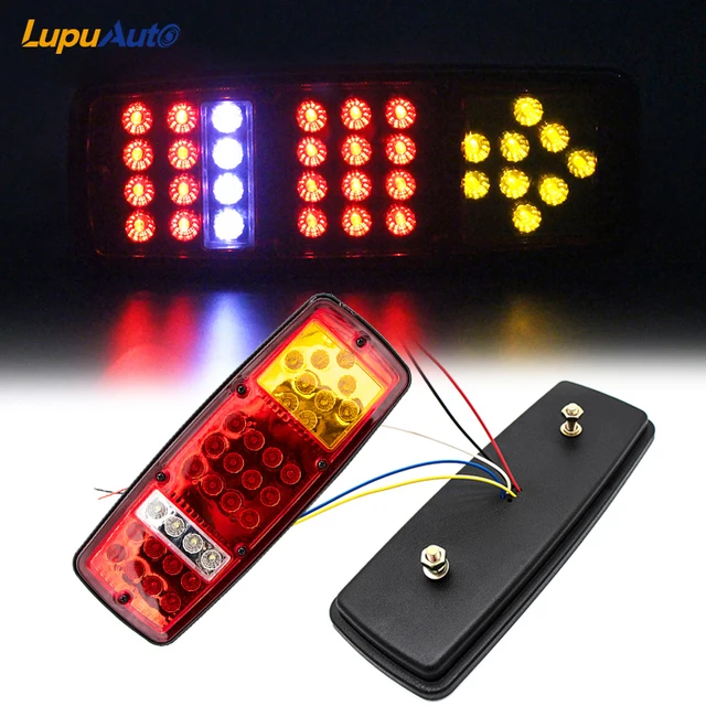 LupuAuto For Trailer Truck Car Caravan Tail Lights Turn Signal Lamp Waterproof 12V 24V Car Light Assembly Reverse Lamp