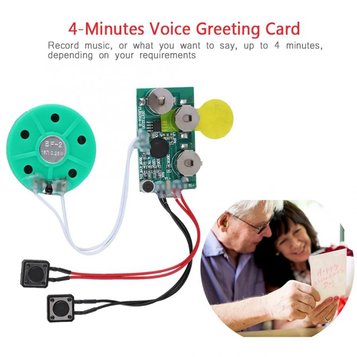 DIY Voice Module Card 4 Minutes Recording Playback Voice Sound Chip Greeting Card for Holiday Luggage Replacement