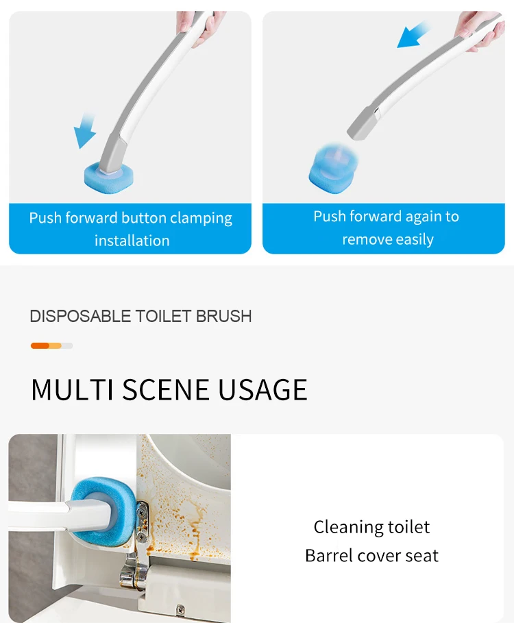 Disposable Toilet Brush with Cleaning Liquid Wall-Mounted Cleaning