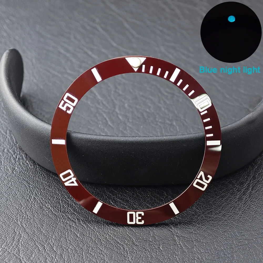 Men's Watch Replacement Bezel Insert with Tilted Ceramic and Carbon Fiber Texture