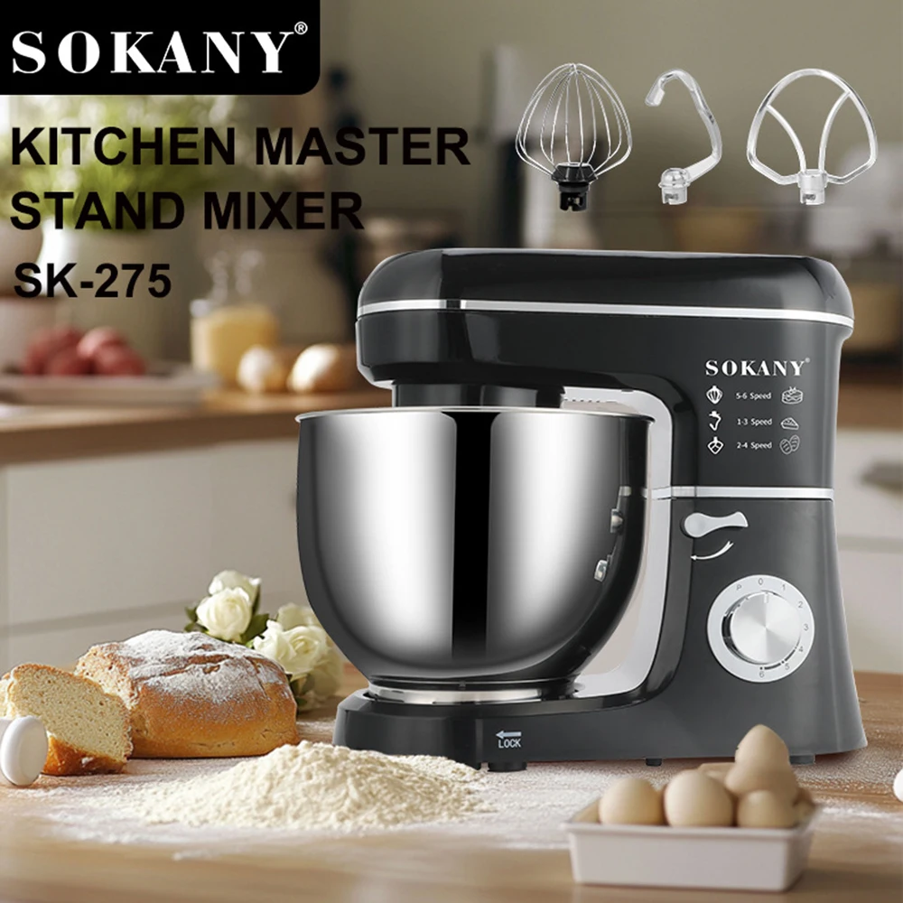 Electric Stand Mixer, 8L Large Capacity, Easy To Mix, Dough Hook, Whisk & Mixer for Baking, Cake & Flour 2