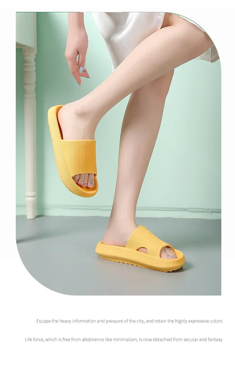 Eva's Simple Men's Slippers For Man Size 45 Poop Slippers. Wearing Soft-Soled Anti-Slip Shoes In Summer. And Women's Slippers