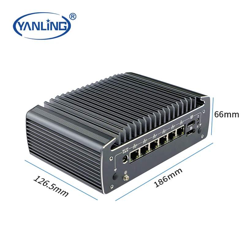 고품질 I7 네트워크 서버 4 POE 팬리스 산업용 PC 6 LAN 4G WiFi 지원
