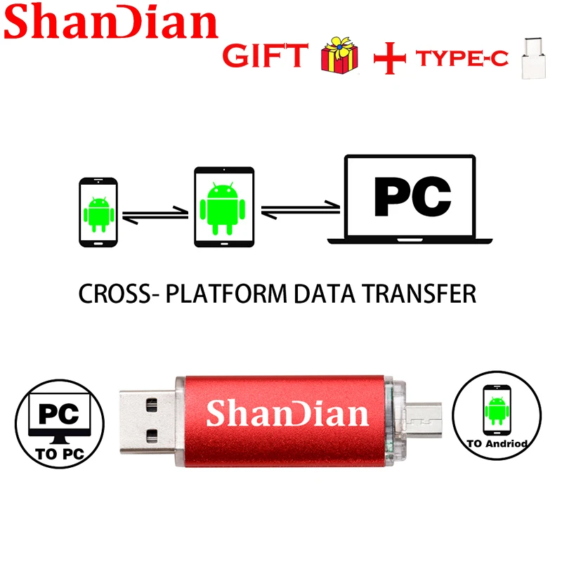 Logo Personalizzato Gratuito Micro Otg Usb 2.0 Flash Drive Per Android Smartphone/Pc Memory Stick 64Gb Pen Drive U Disk Incisione Laser