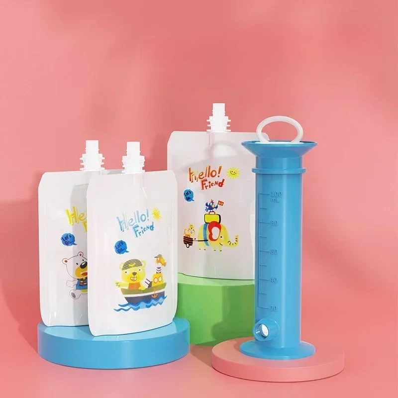 재사용 가능한 과일 짜기 퓨레 필러, 누출 방지 식품 파우치 메이커 및 디펜서 ..