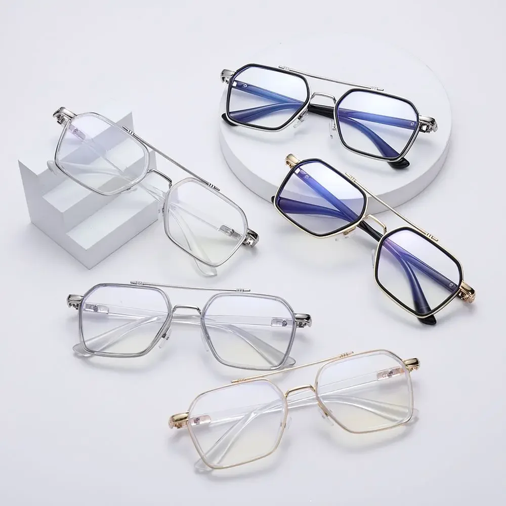 Enhanced Comfort Polygon Eyewear with UV and Blue Light Protection