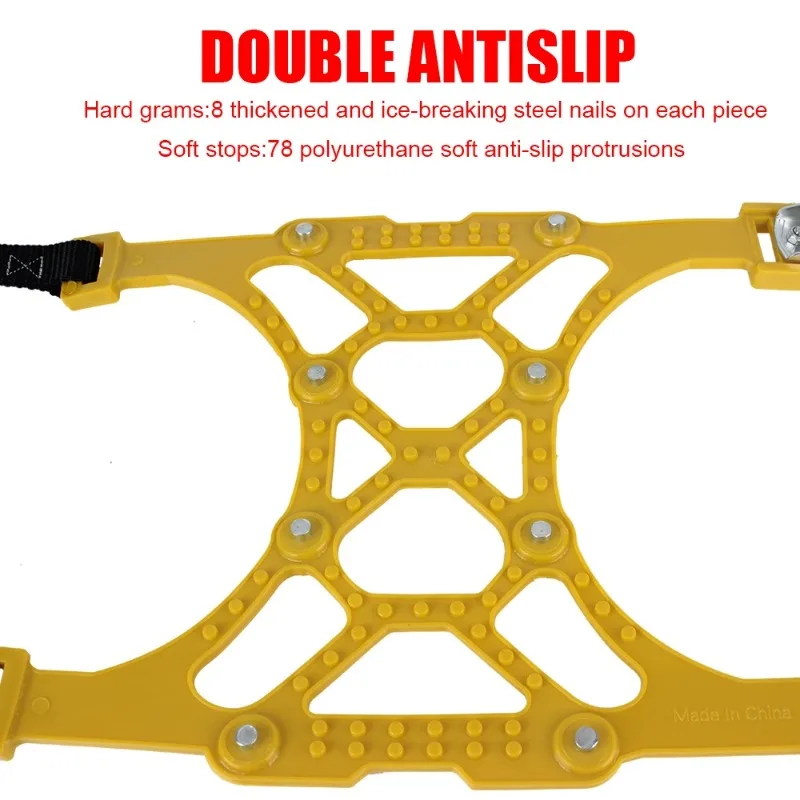 Offroad Tire Chains Car Tyre Wheel Chains with Steel Nails Auto Fasteners Anti-skid Snow Winter Roadway Safety TPU Accessories