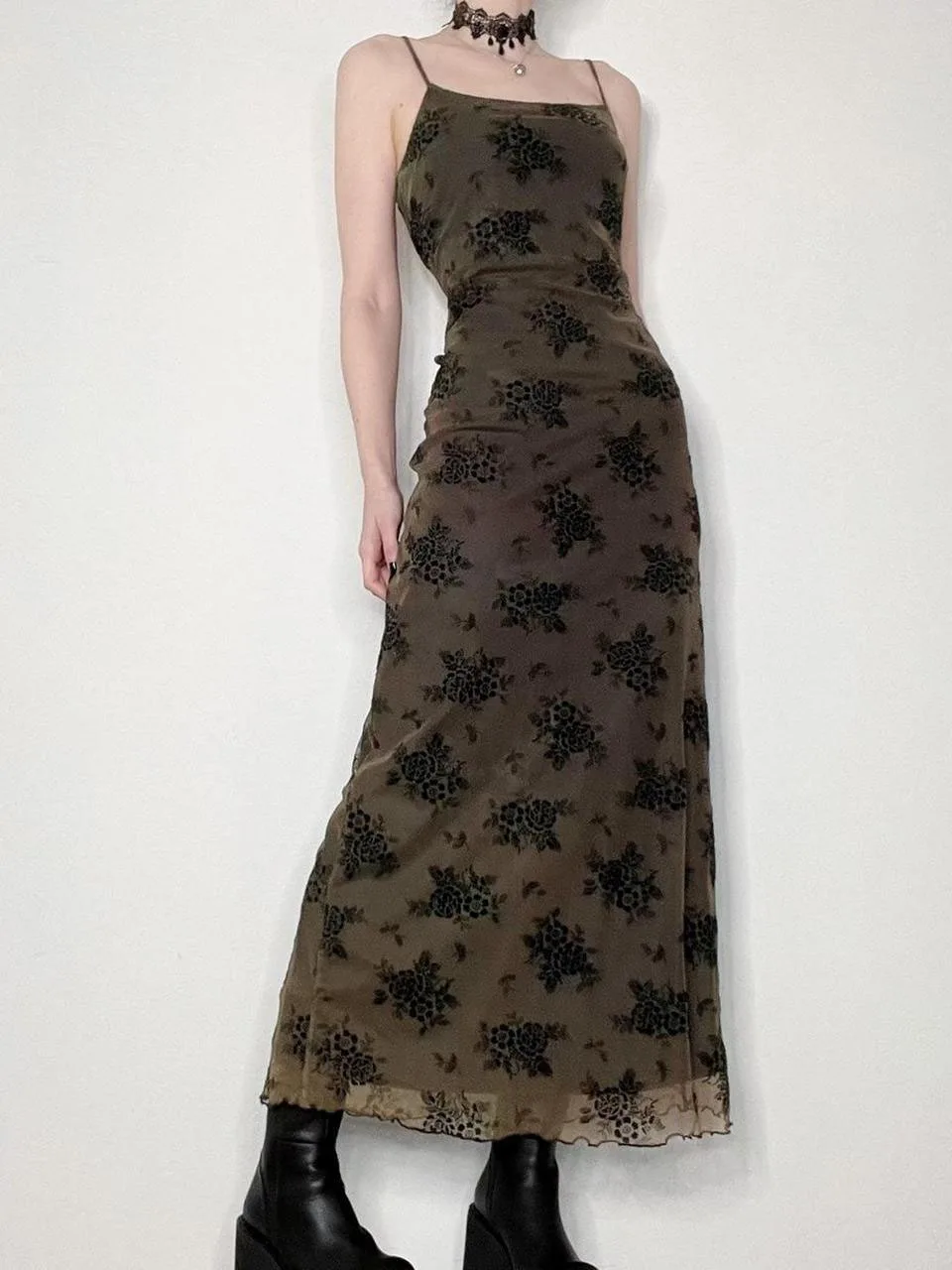 

Vintage Print Mesh Maxi Dresses Summer Dark Academic Goth Party Long Dress Women Y2k Grunge Fairycore Outfits Vestidos