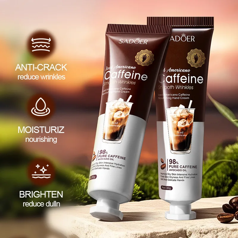 SADOER Caffeine Hand Cream Moisturizing Anti Wrinkles Nourishing Whitening Hydrating Anti-aging Hands Skin Care Products