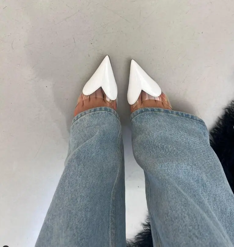 

153789 Fashion Classic Trendy Luxury lover heart Design New Heart High Heel Sandals Shoes Woman A7 slipper