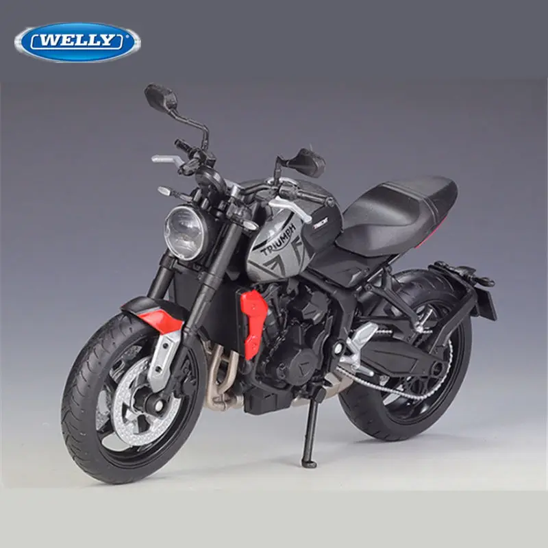 WELLY 1:12 2021 Triumph Trident 660 Alloy Racing Motorcycle Model Diecast Metal Street Motorcycle Model Simulation Kids Toy Gift 3