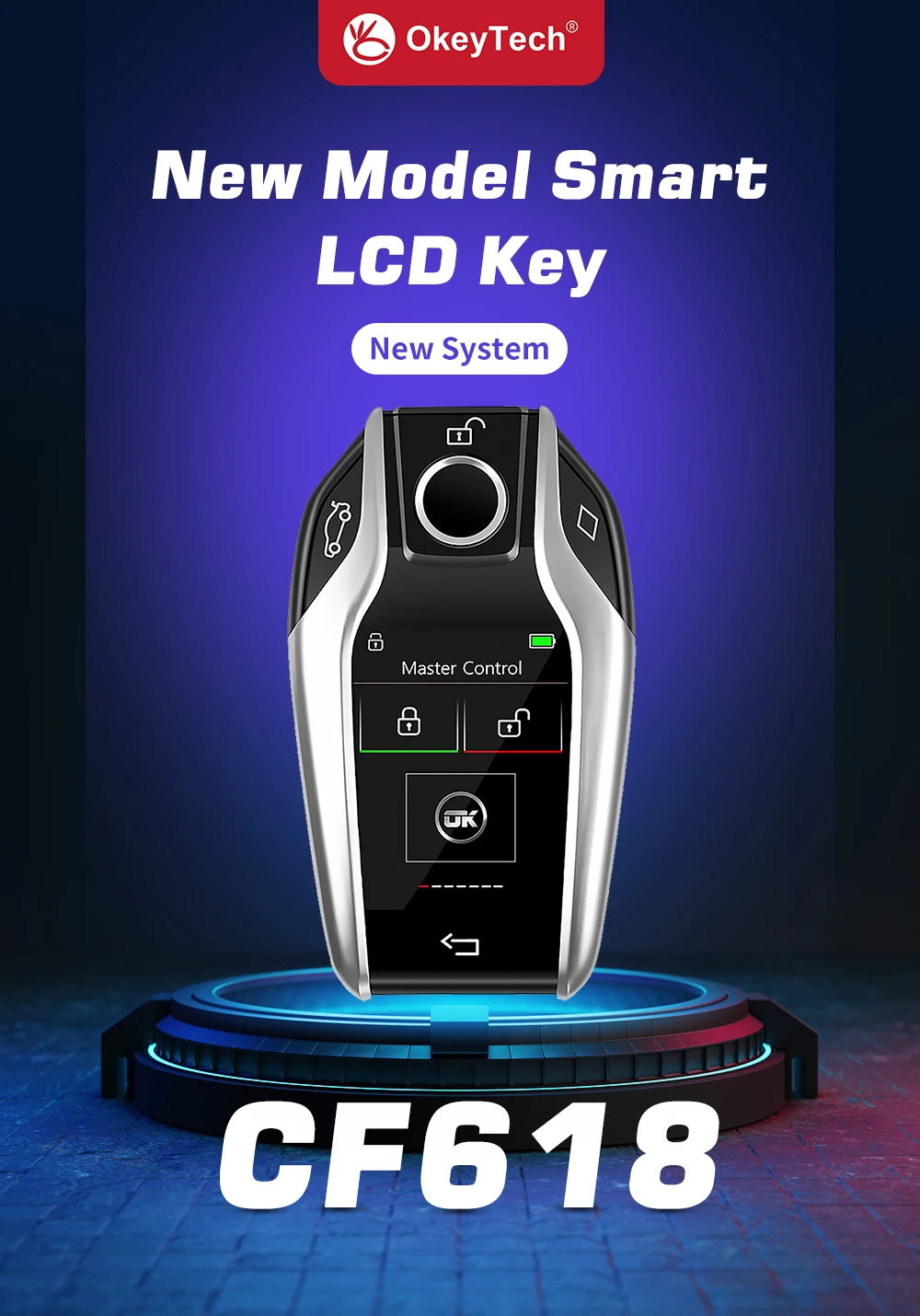 CF618 chiave LCD intelligente a distanza modificata universale Keyless Go coreano/inglese per BMW/Benz/Audi/Kia/Hyundai/Honda/Peugeot/Nissan/VW - S398220624f124237ac75fae53d888d078