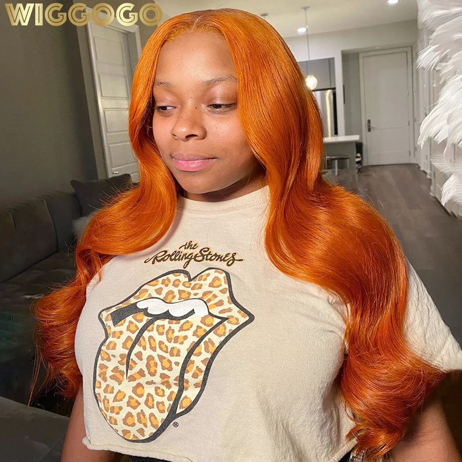 

Парик Wiggogo 13X4 13X6 Hd на сетке, передний парик с имбирным кружевом, человеческие волосы, волнистые передние парики на сетке, парики из апельсинового имбиря