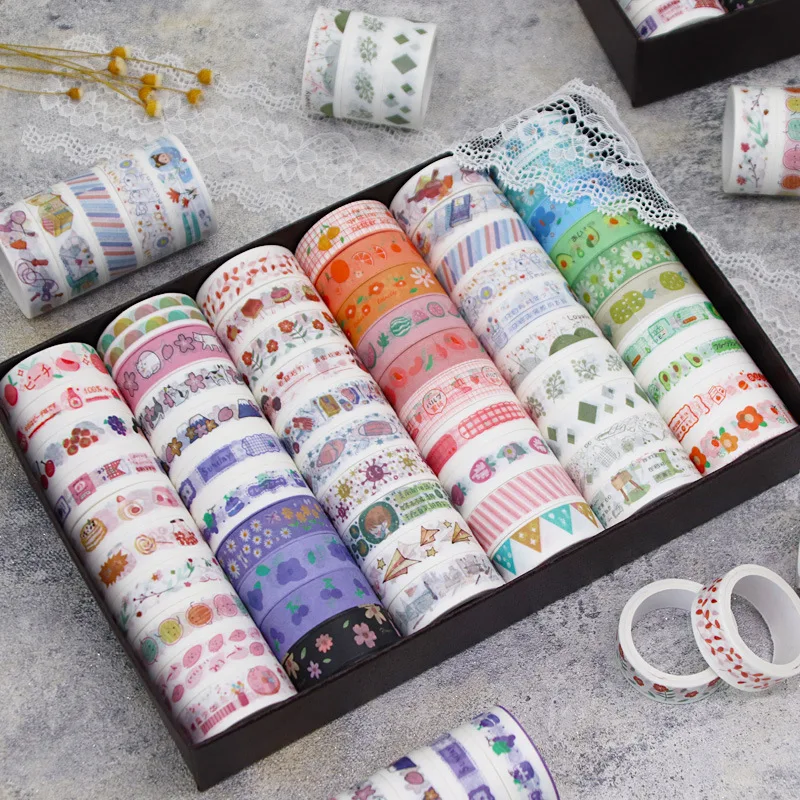 60 Rolls Kawaii washi tapes tape set Korean cartoon Decorative Masking tape Scrapbooking