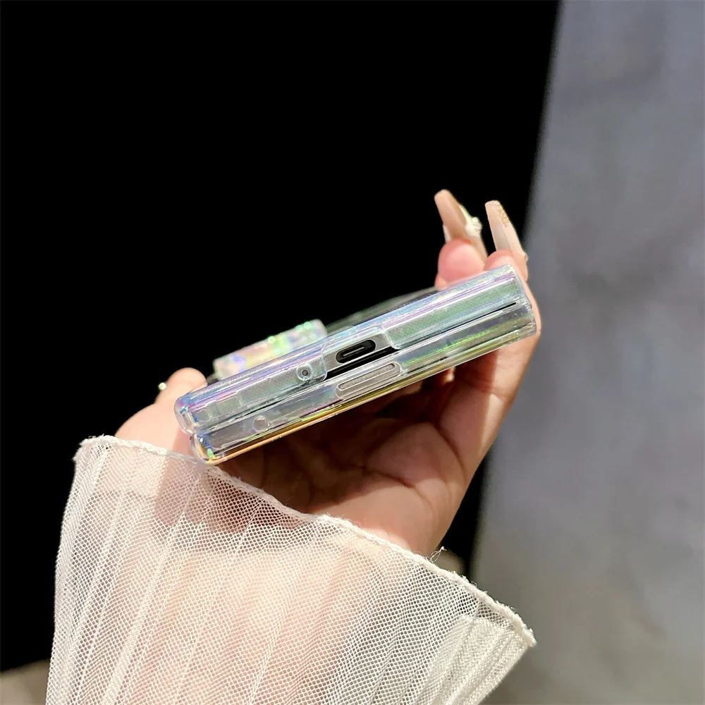 For Samsung Z Flip Fold 7 6 For Magsafe Colorful Phone Case For Galaxy zflip zfold 5 4 3 5G Gradient Clear Acrylic Back Cover | Gaffar India