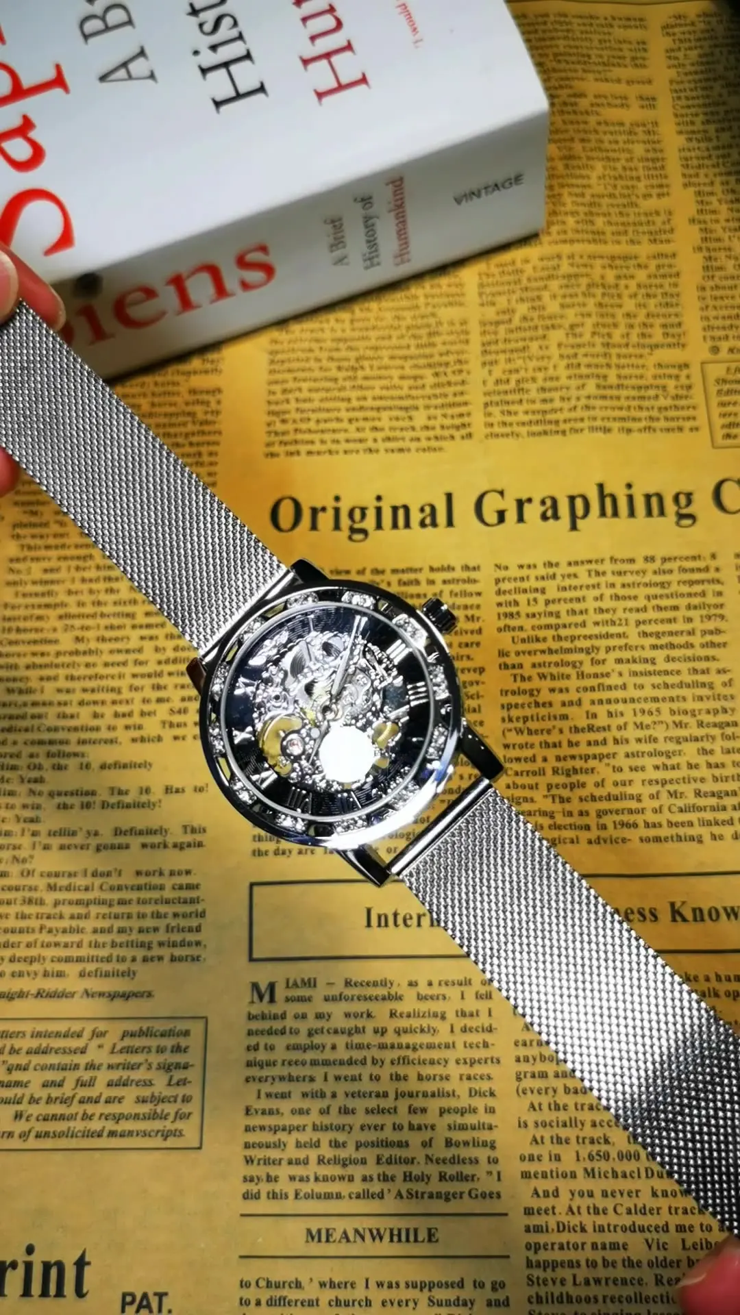 Orologio Uomo Quarzo Con Data - Quadrante Intagliato 41mm - Cinturino Acciaio Inox, Impermeabile 3 ATM, Business Lussuoso - 2