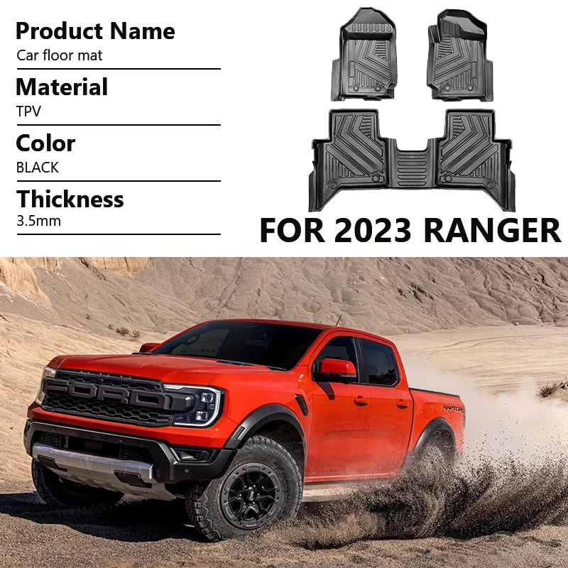 Utilizzare Per Il 2023 All New Ford Ranger Raptor Car Carpet Ford Ranger Tappetini Per Piedi Set Trim To Fit Per Tappetini Impermeabili Ranger