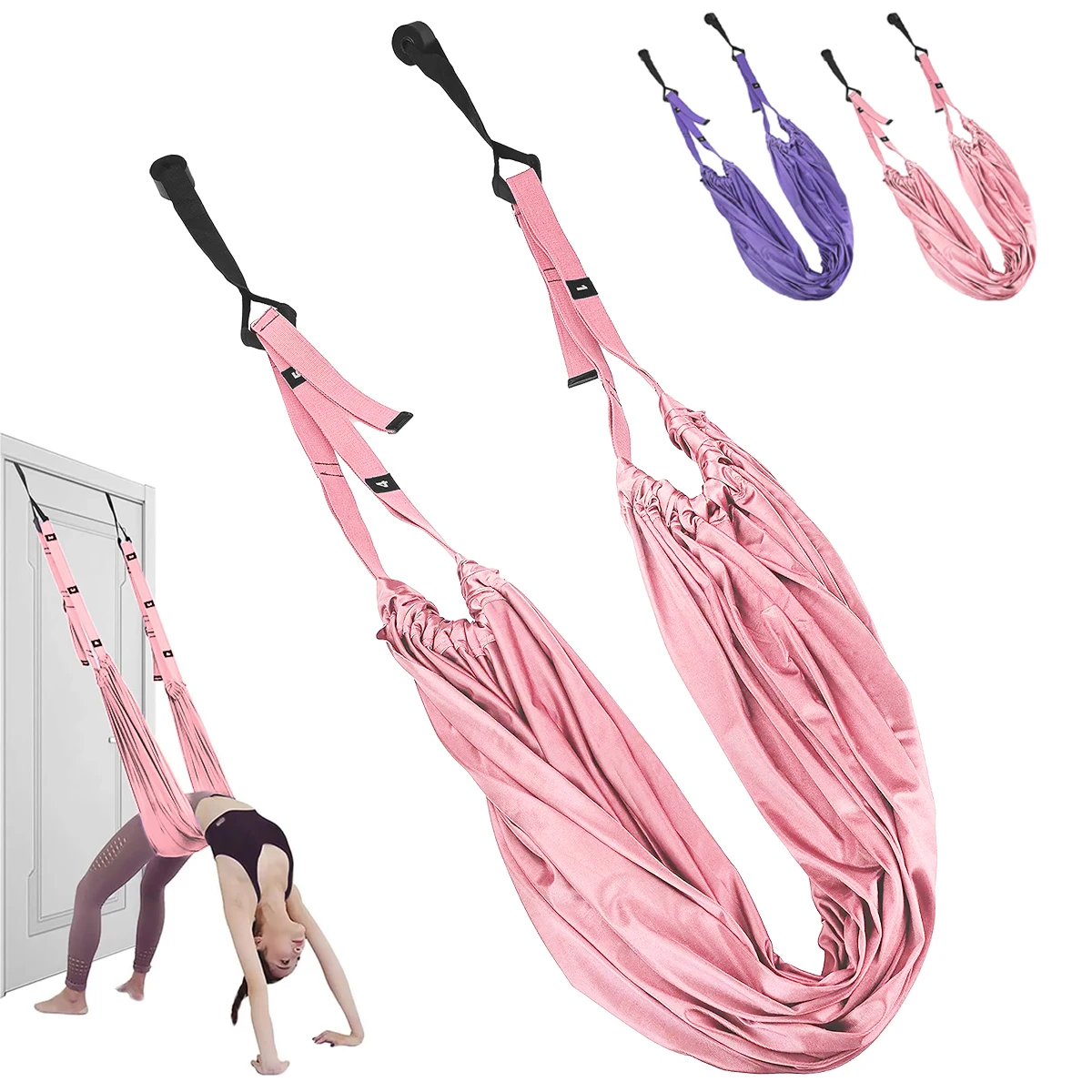 Adjustable Aerial Yoga Strap, Pilates Hammock Swing Stretching Strap For Flexibility Training Exercise Equipment For Weight Loss