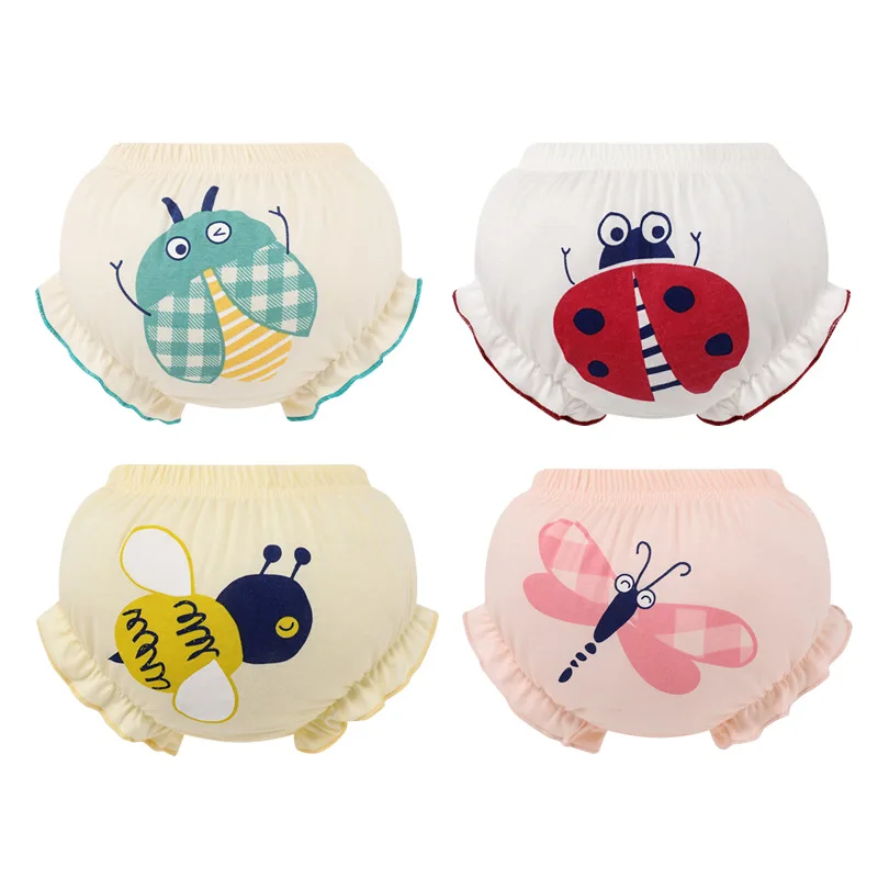 3 Piece/Lot Kids Cotton Panties Girl Baby Infant Newborn Fashion Solid Cute Bow Striped Dots Underpants for Children Gift baby cotton panties