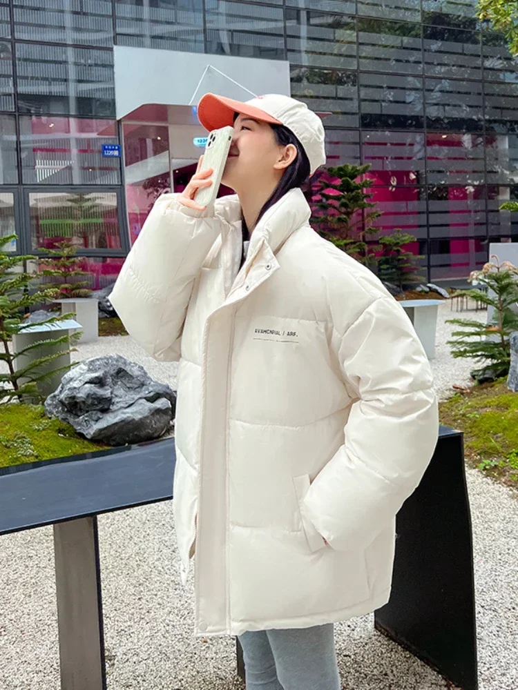 

New Jacket Women Korean Version Standing Collar Down Cotton Jacket Thickened Versatile with Premium Feel Warm Winter Coat Women
