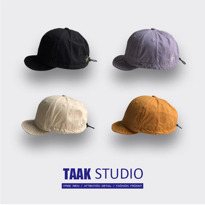 American Retro Short-Brimmed Peaked Cap Amekaji Soft Brim Baseball Cap Female Japanese Street Soft Top Frock Cap Trendy Men 3