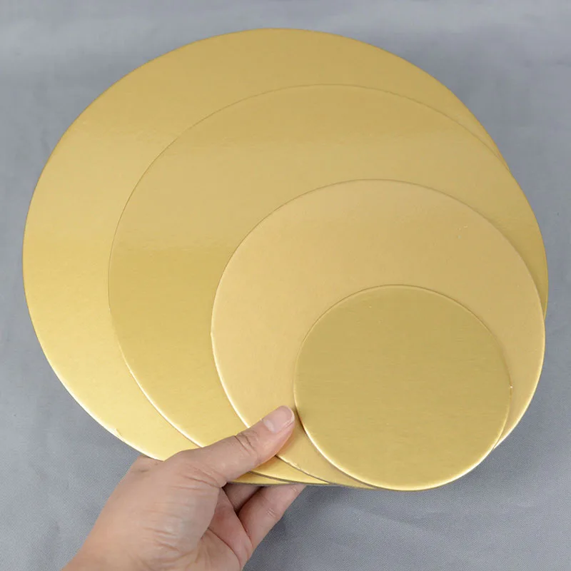 10/16/22/26cm Gold Round Cake Mat Disposable Cupcake Mousse Bottom Bracket Cupcake Pastry Tray Baking Mat Home Bakery Supplies