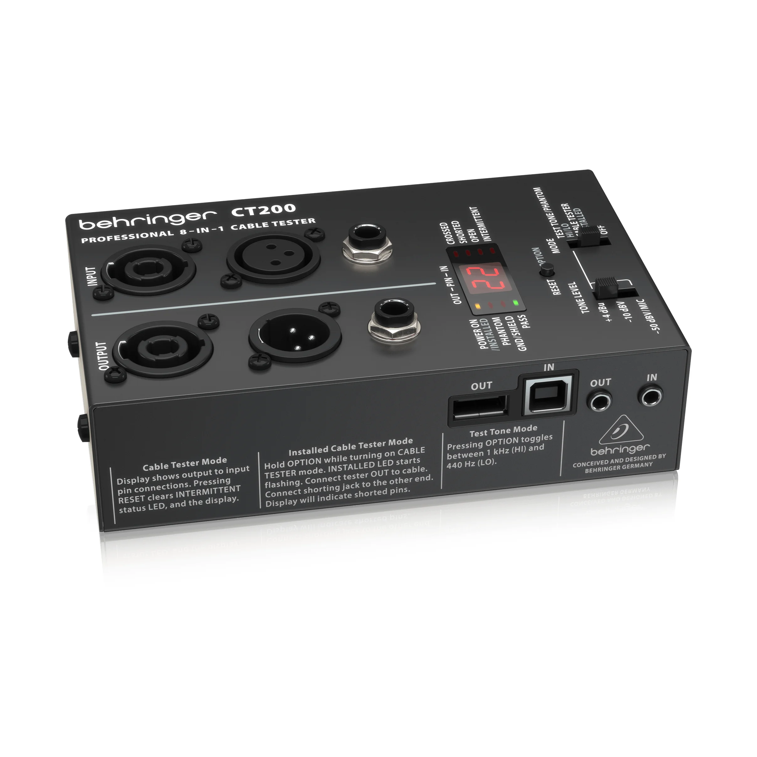 Probador de Cable behringer CT200 Con 3 modos: y prueba de cable instalado más Modo de tono de prueba - AliExpress