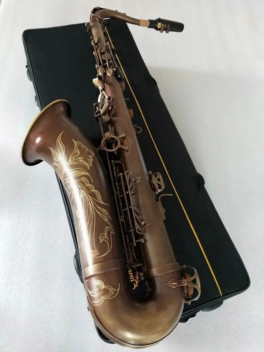 

Real photo Custom Mark VI Saxophone High Quality Tenor Saxophone 95% Copy Instruments Antique copper simulation Brass With case