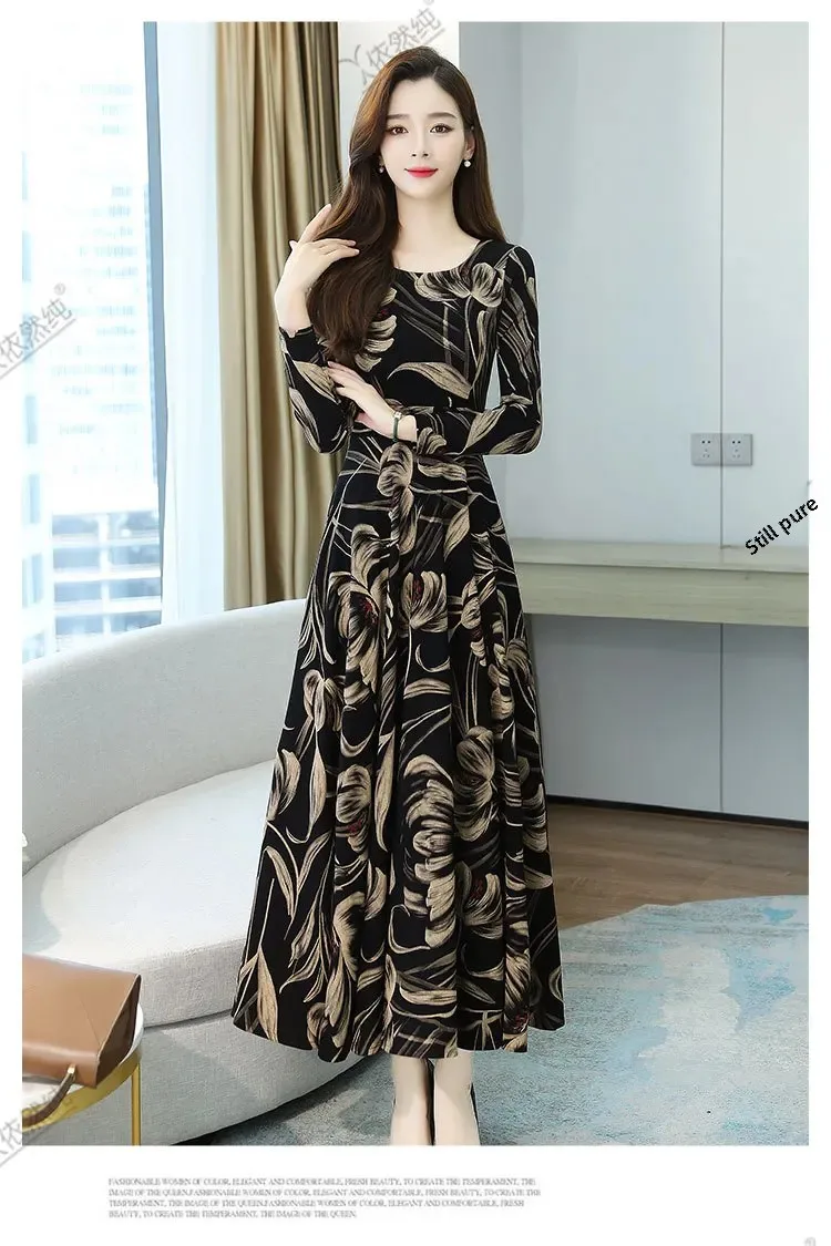 فستان ستان ملتوي أنيق للأمهات في منتصف العمر بأكما...