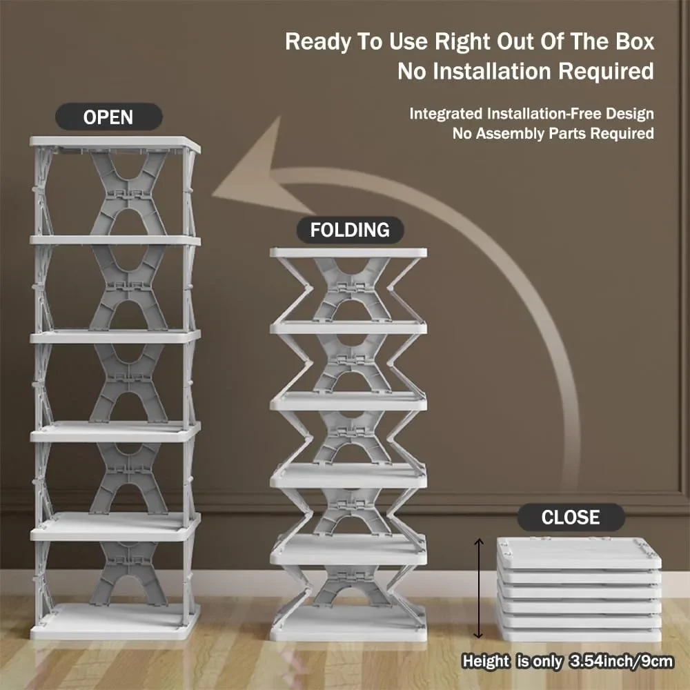 Simple Shoe Rack Storage Foldable Dustproof Storage Cabinet No Installation Required Home Doorway Multi-Storey Plastic Shoe Rack