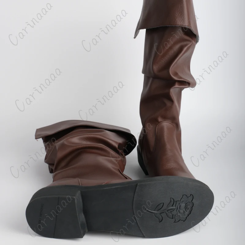 Medieval Men Knight Prince Cosplay Gothic Retro Punk Leather Boots Halloween Carnival Stage Party Props Shoes Elf Vintage Boot