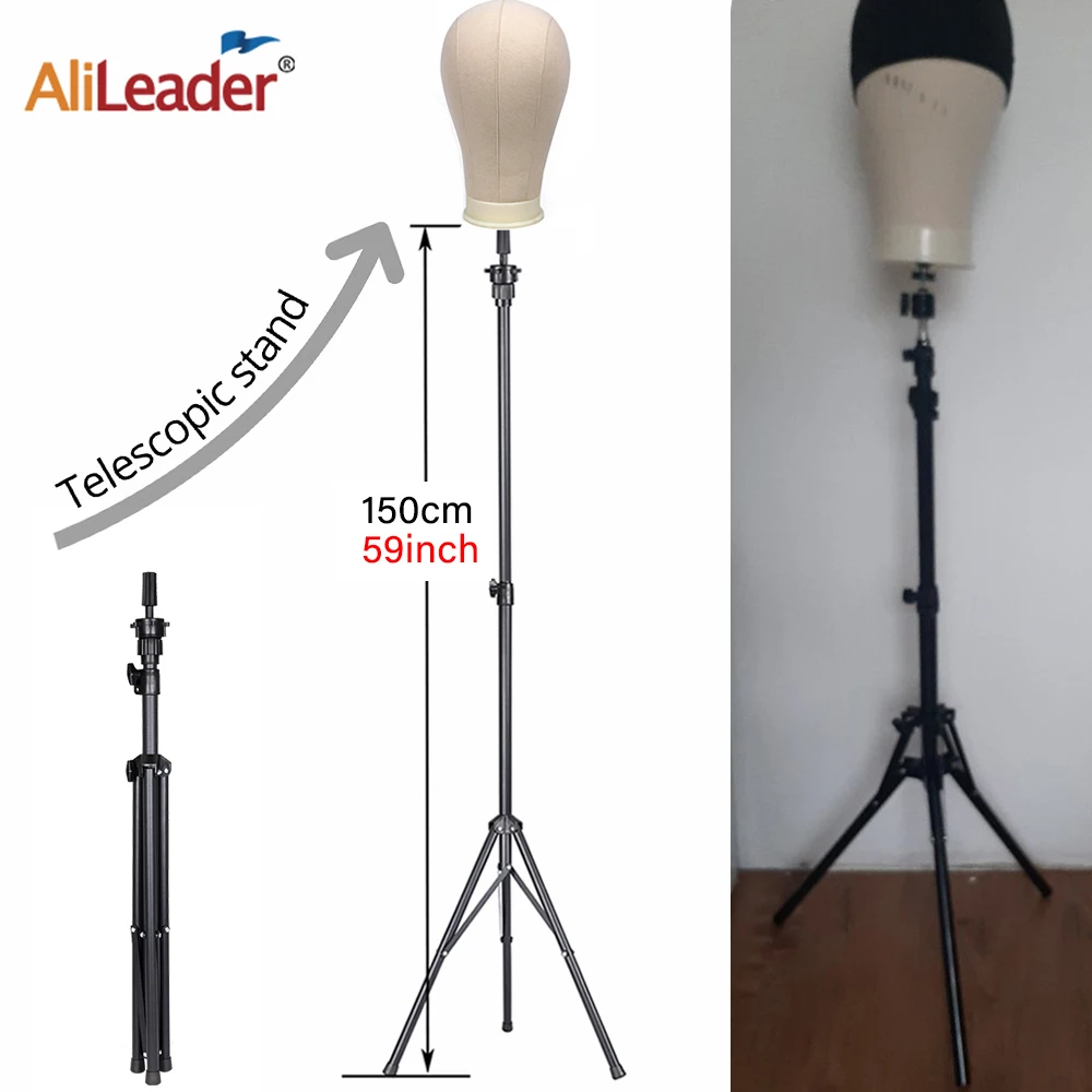 Adjustable Wig Head Stand Tripod Holder Mannequin