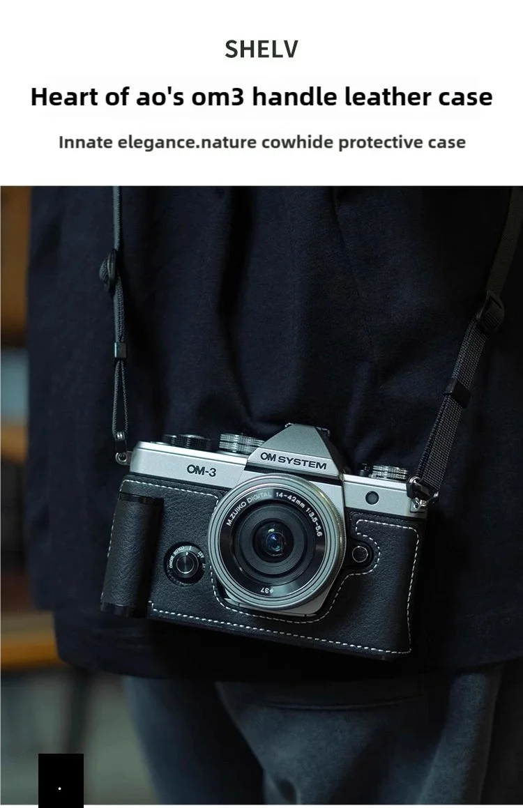 ジャンク品】オリンパスOM-3Tiシューカバー、本革ストラップ、説明書付き