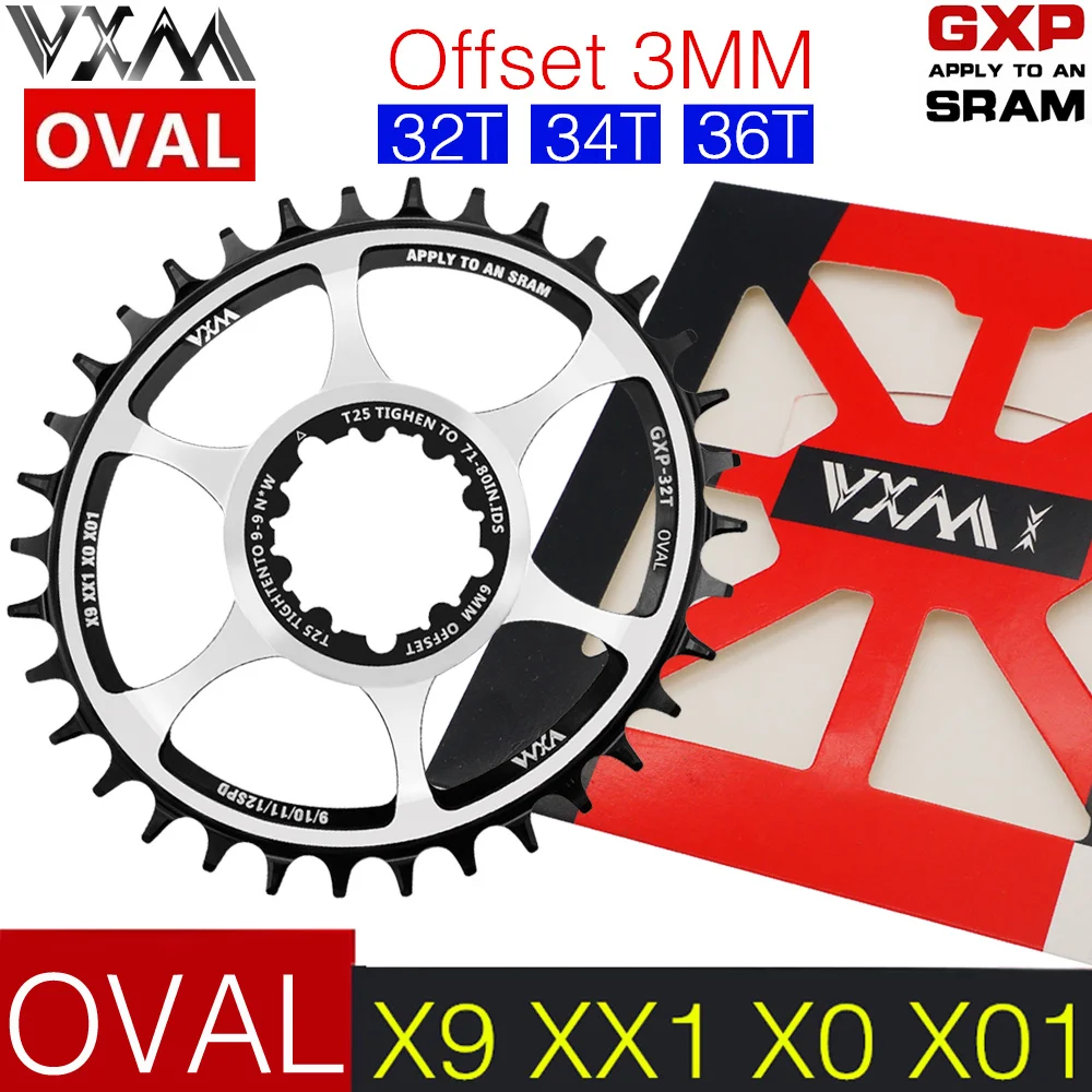 Передняя звезда VXM для велосипеда с прямым смещением 3 мм GXP Crank Eagle X9 X0 XX1 X01 32T 34T 36T