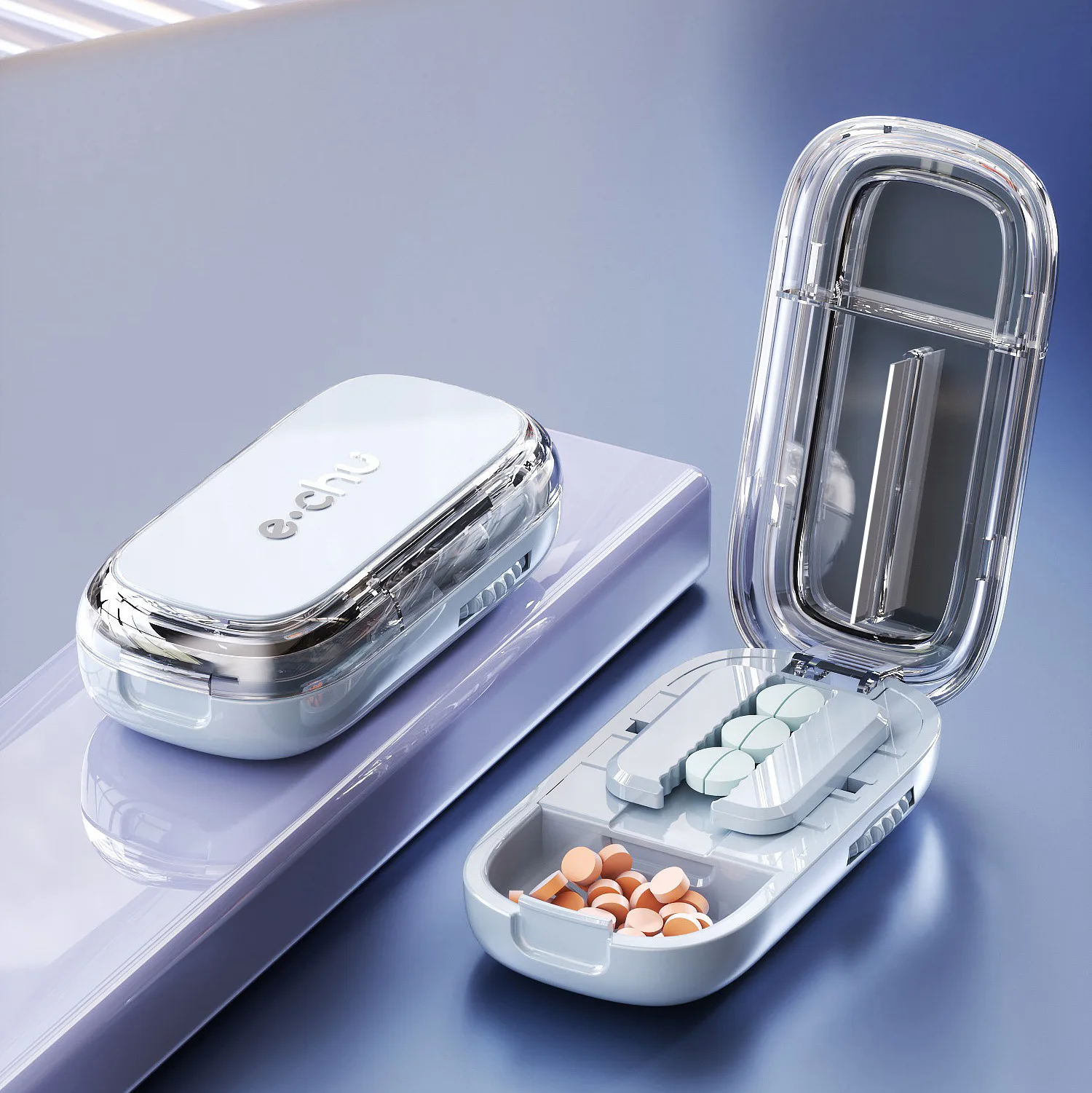 Quartering Pill Cutter Storage Box Portable Drug Tablet Medicine Dustproof thumbnail 3