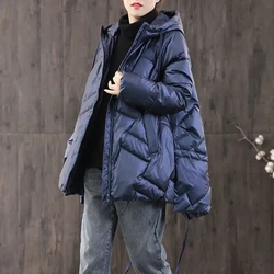 New Women's Down Coat Winter Hooded Down Coat Thickened White Duck Down Women's Hooded Women's Warm Jacket