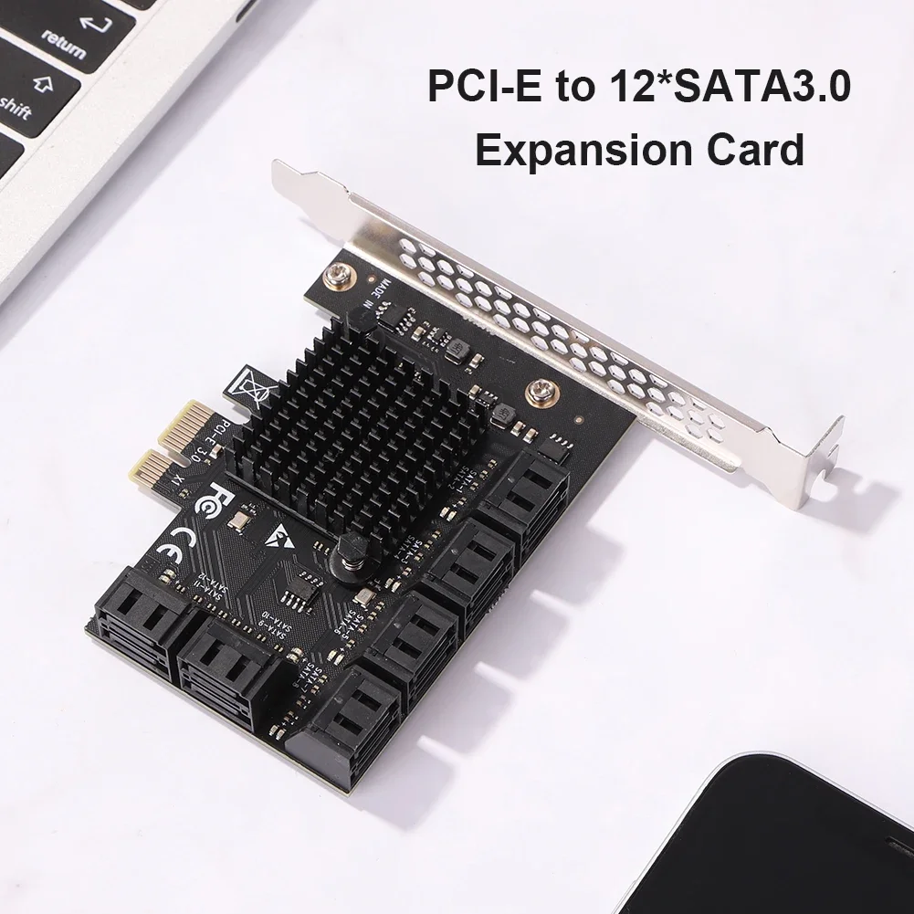 thumbnail image 1 of Tarjeta de expansión de controlador de adaptador SATA de 6 Gb a PCI Express de 6/12/16/20 puertos para minería Convertidor de PCIe a SATA III Tarjeta PCIE, 1 of 5