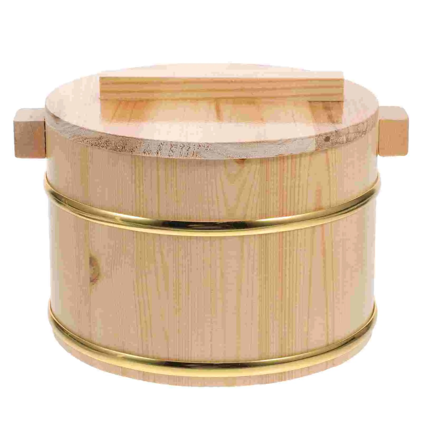 Wooden Barrel Sushi Rice Bucket Buckets Serving Container Food Containers with Lids 4