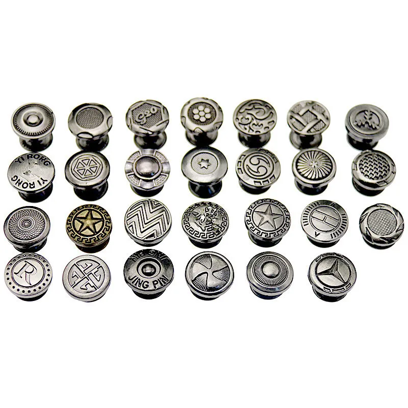 20Pcs 17mm Metal Jeans Button Tack Buttons Snap Fastener Press Studs Metal  Replacement Kit Metal Shank For Jeans Fasterners - AliExpress
