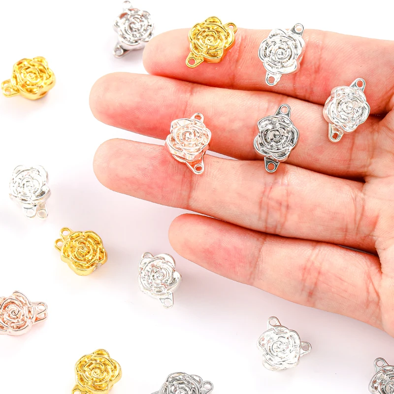 3 Set rose Magnet Connected Clasps Pendant DIY Magnetic Buckle For Jewelry Necklace Bracelet Handmade jewelry accessories W292