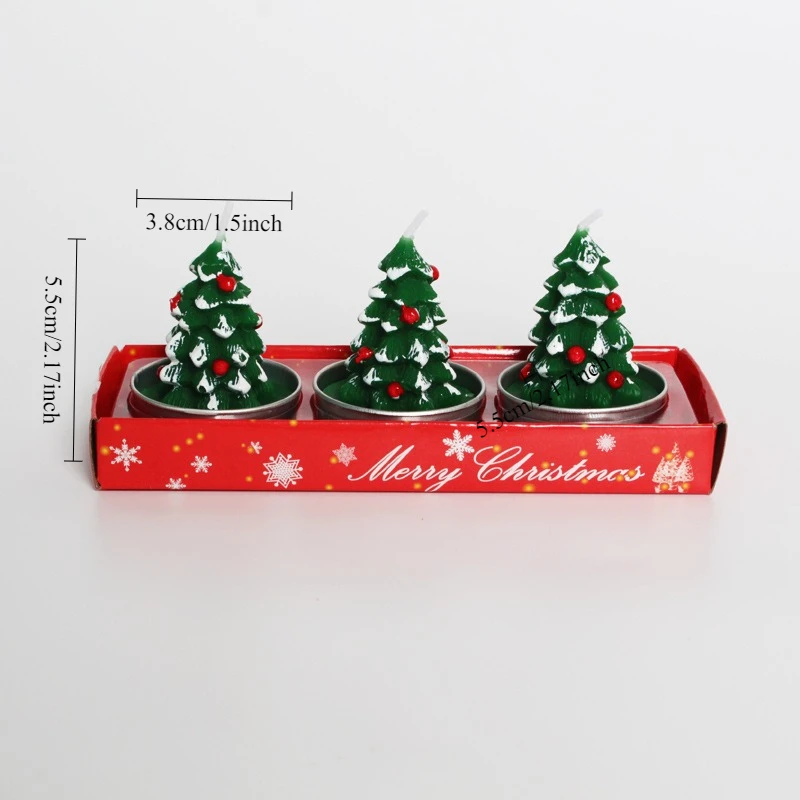 Christmas Candle Set Santa Tree Snowman Carnival Romantic Ornament Christmas Small Candle Light Gift - Image 6
