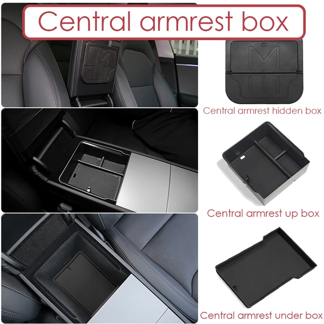 Storage Box for Tesla Model 3 Highland 2024 Accessories Center Console Armrest Storage Box Stowing Tidying Model 3 2024 Highland 4