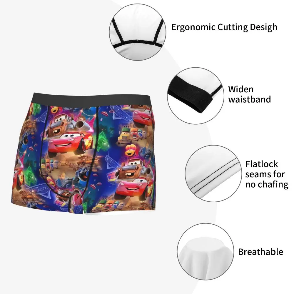 Custom Lightning McQueen Car Collage Boxers Shorts Men's Briefs Underwear Cool Underpants